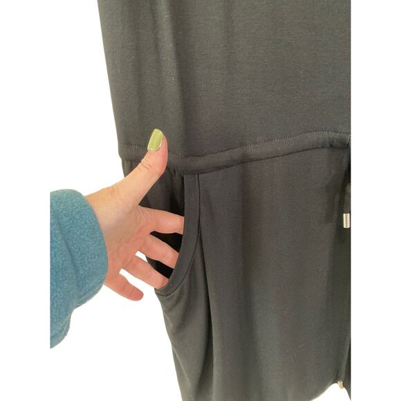 Calvin Klein Swimwear Black Crochet Trim Cover Up Dress Sz L/XL Pockets Resort - Picture 6 of 13